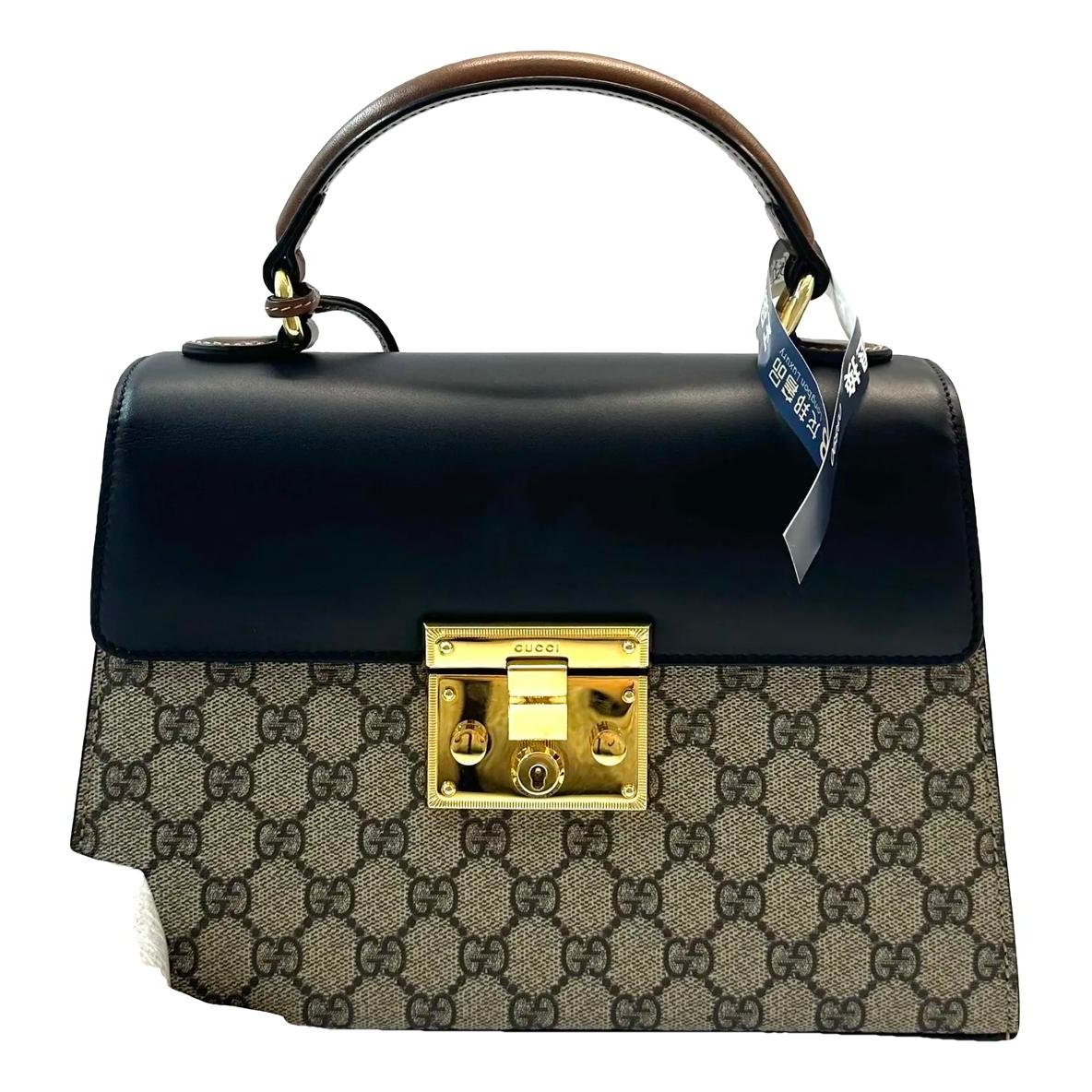 Padlock leather handbag