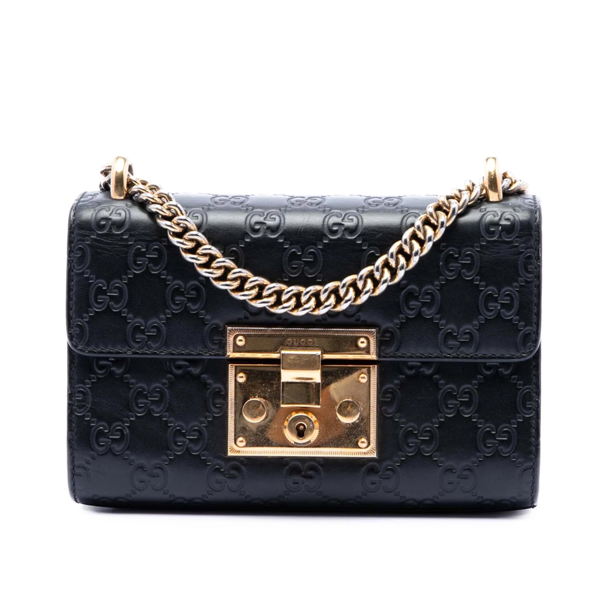 Padlock leather crossbody bag