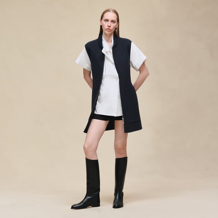 Bleu Noir Long Vest