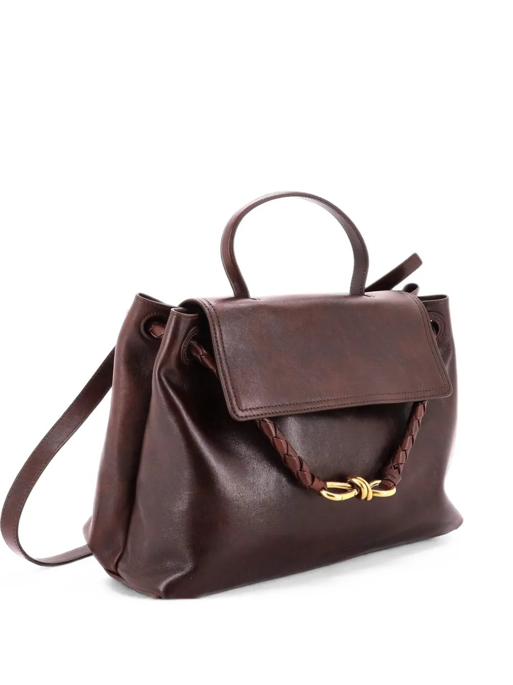 Bottega Veneta Ciao Ciao Top Handle Bag Leather with Intrecciato Detail Medium satchel