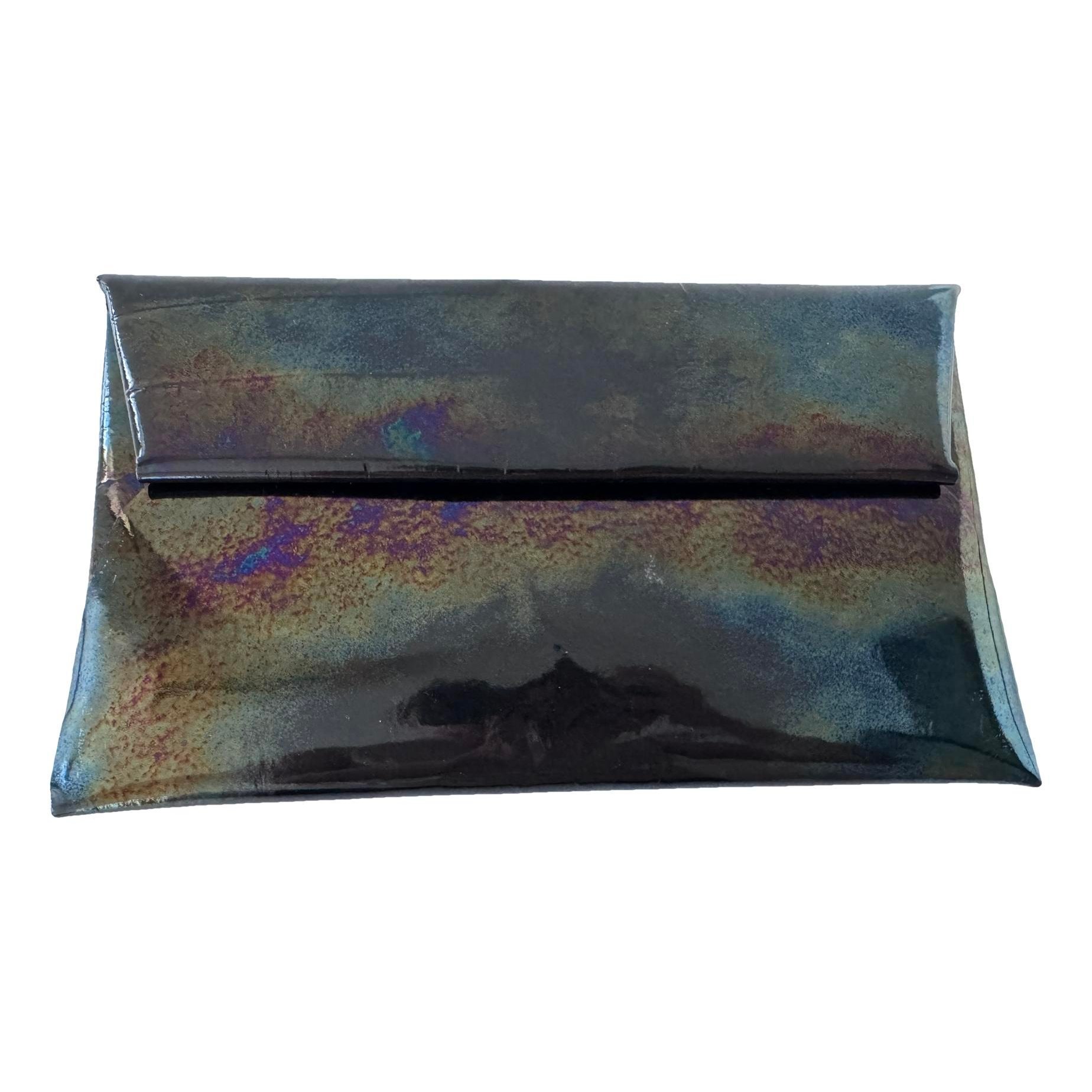 Patent leather clutch bag