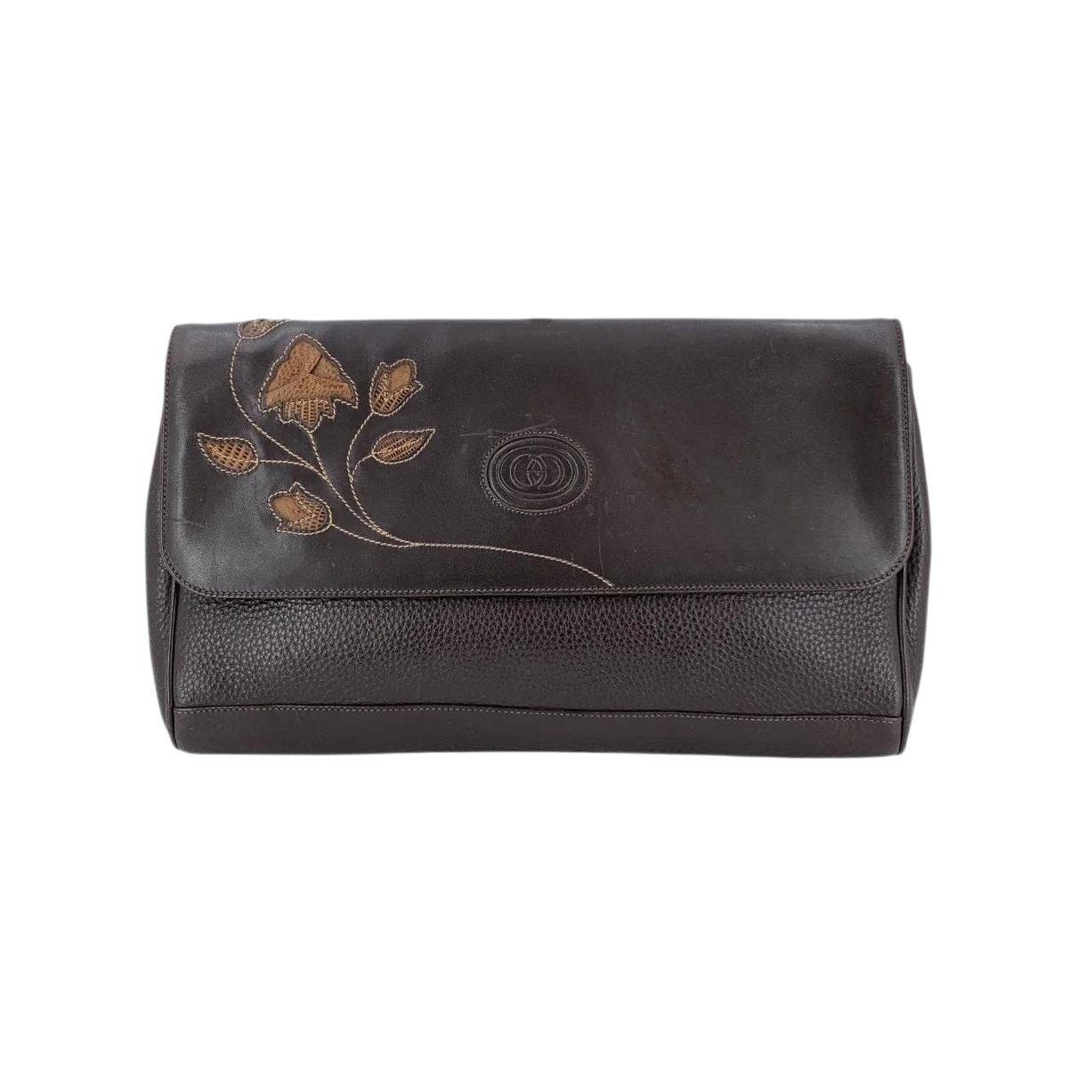 Leather clutch bag
