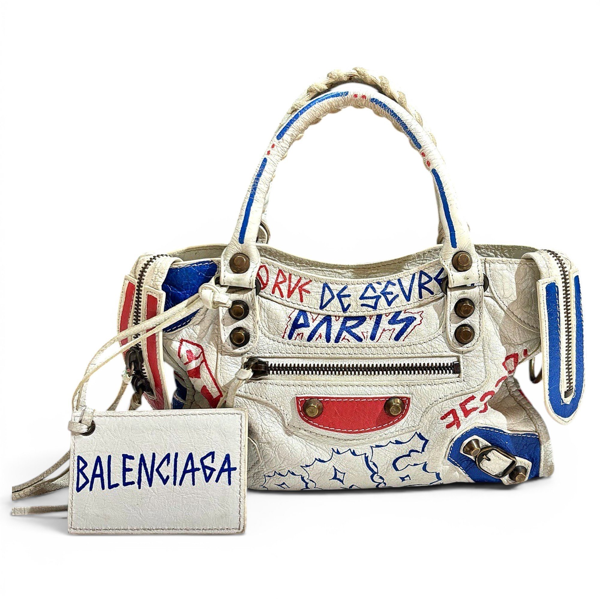 City leather handbag