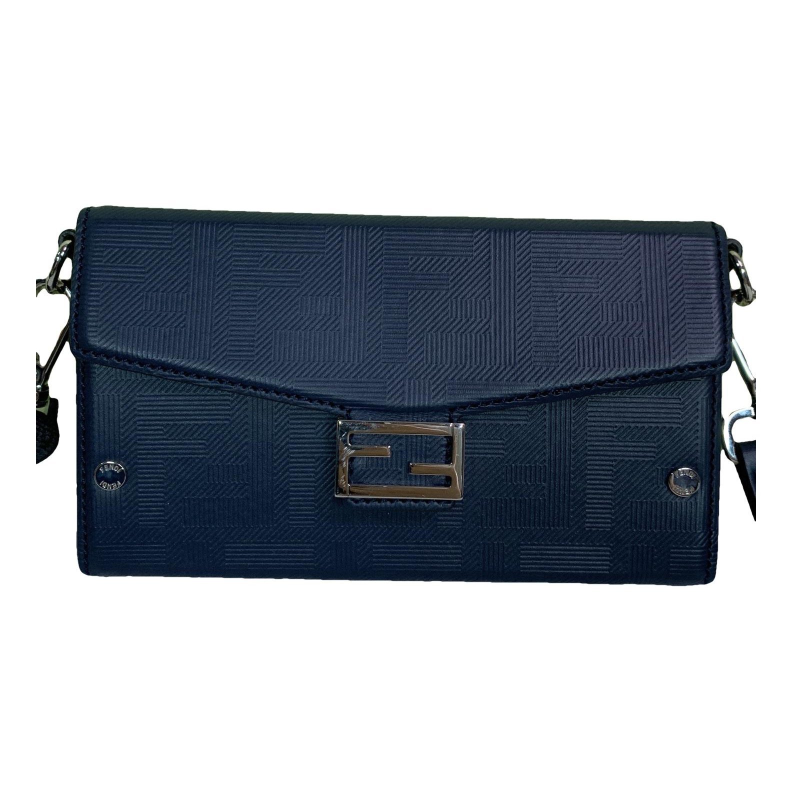 Flat Baguette leather crossbody bag