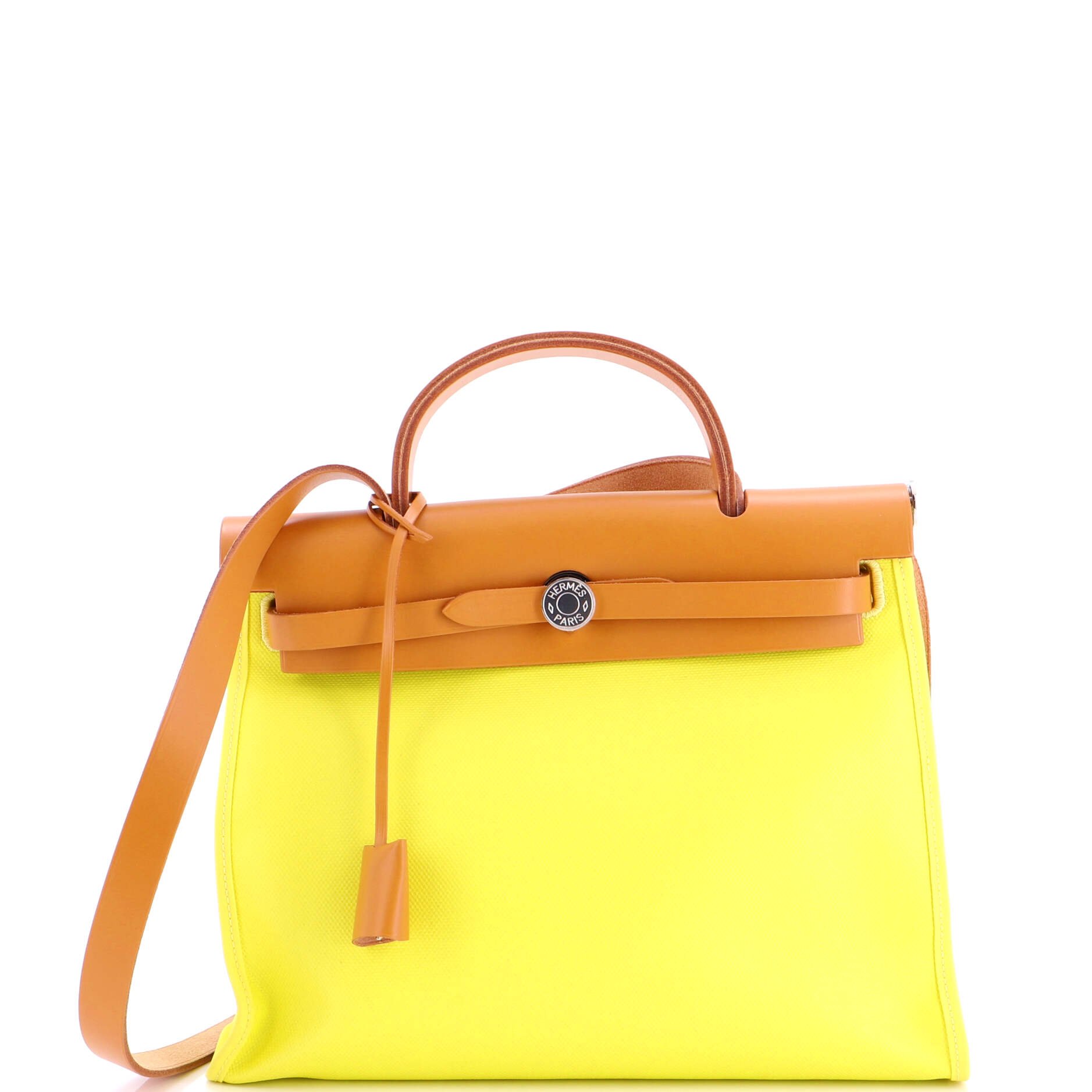 Hermes Herbag Zip Berline Vache Canvas and Leather 31