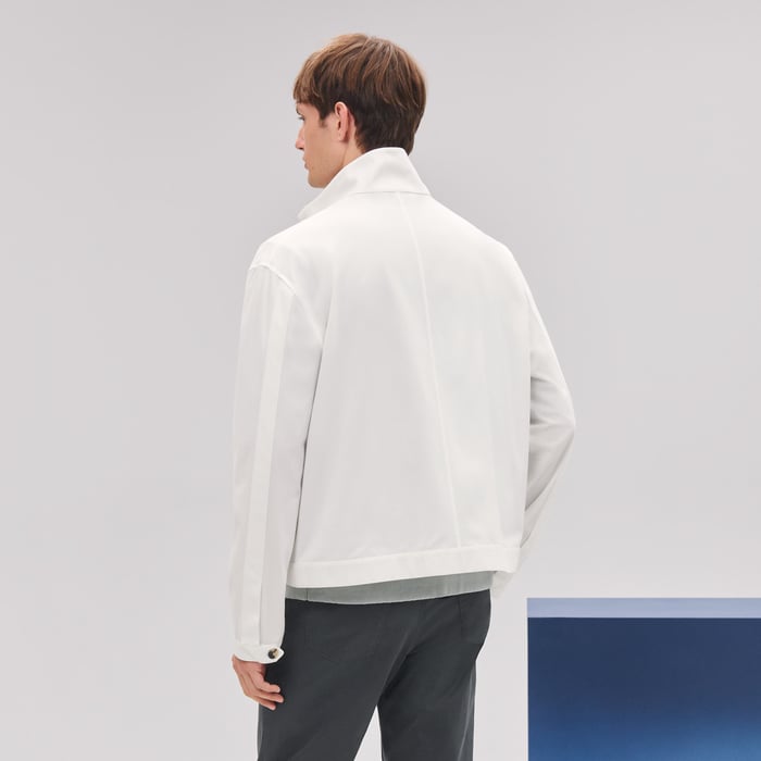 Écru "Pique Plie" Buttoned Jacket