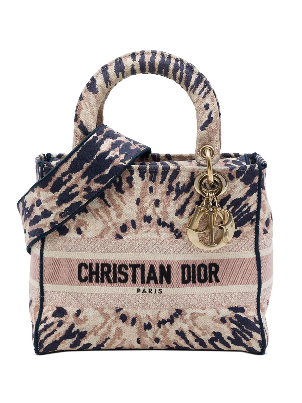 2020 Medium Embroidered Canvas Tie Dye Lady D Lite satchel