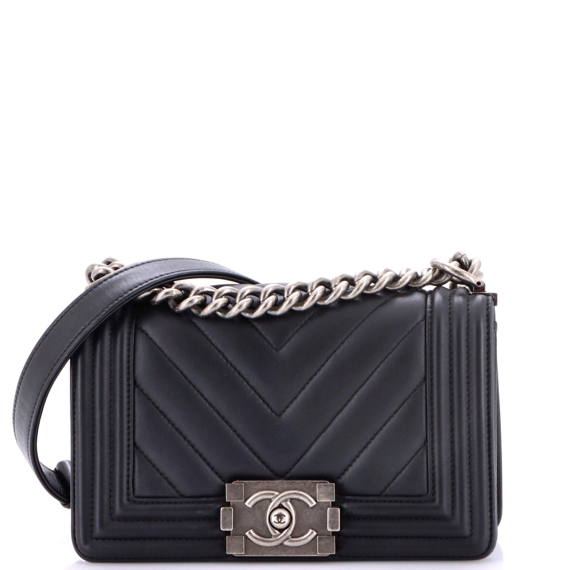 Boy Flap Bag Chevron Calfskin Small