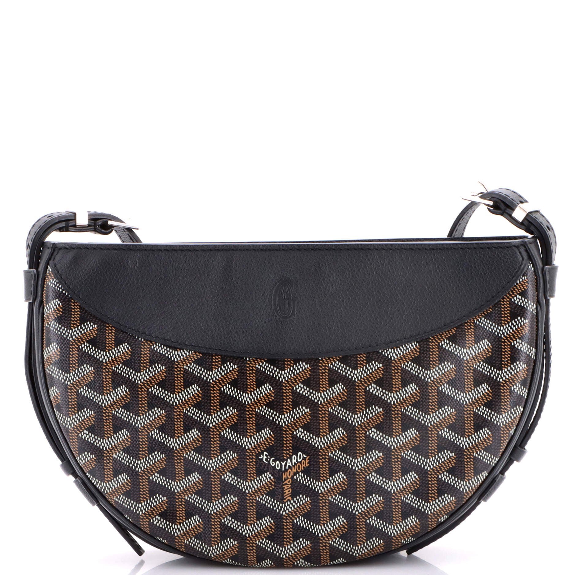 Hirondelle Shoulder Bag Coated Canvas and Leather