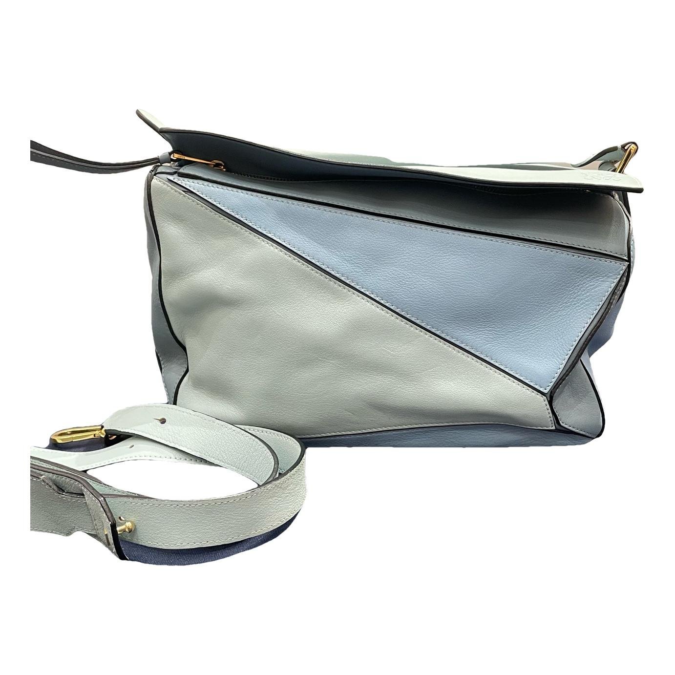 Puzzle leather handbag