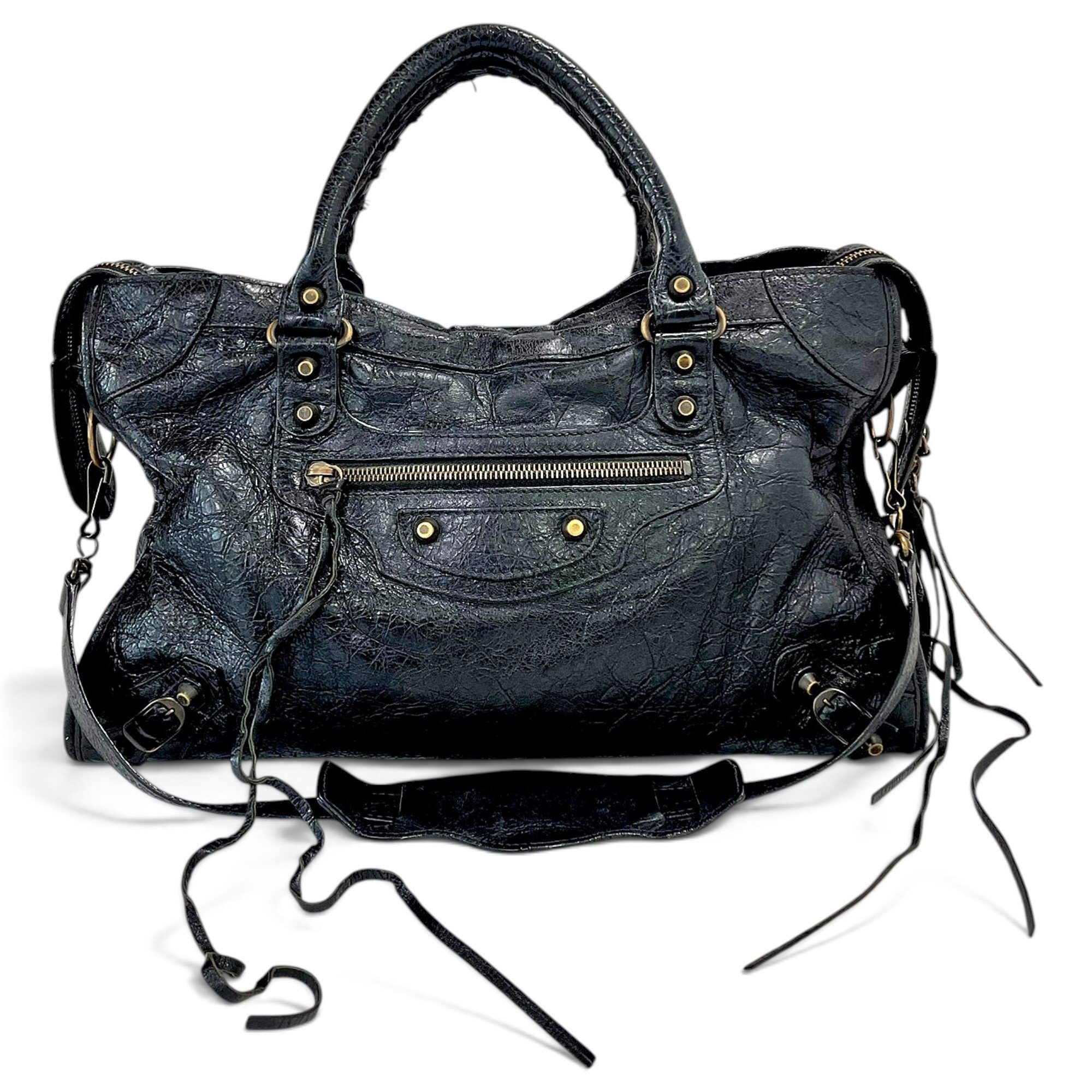 City leather handbag