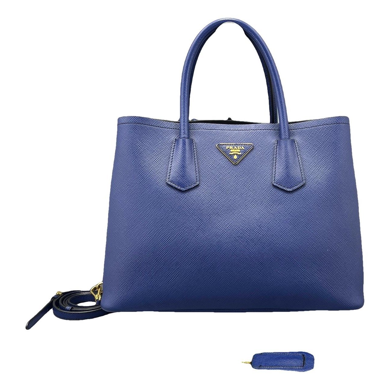 Double leather handbag