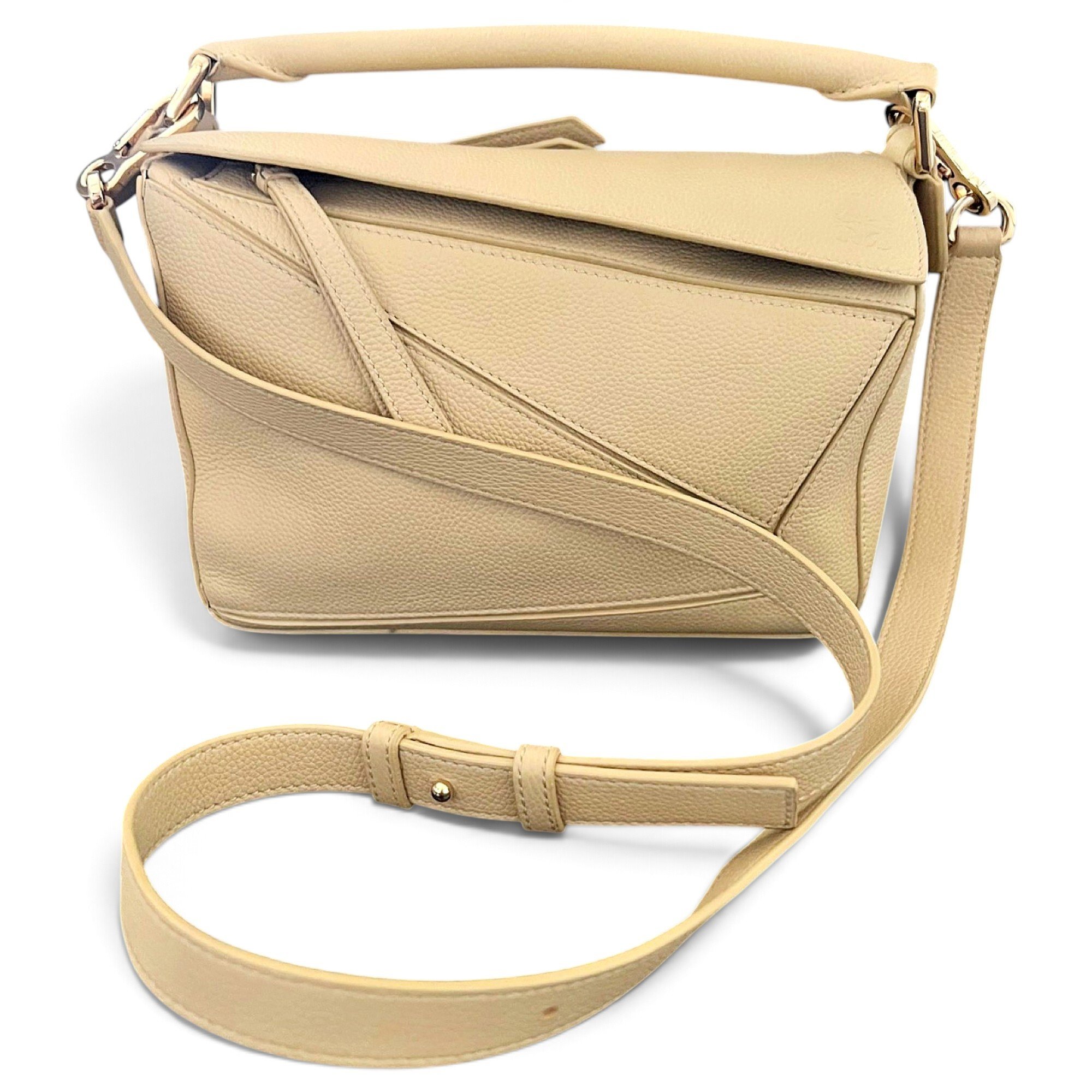 Puzzle leather handbag