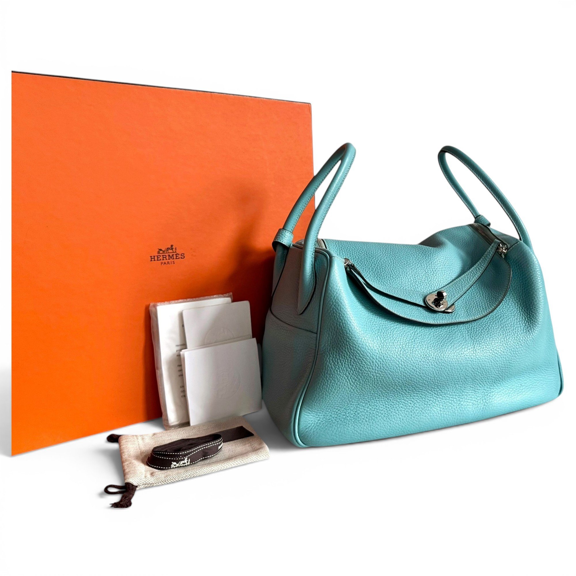 Hermes Lindy Handbag Clemence Leather 2015
