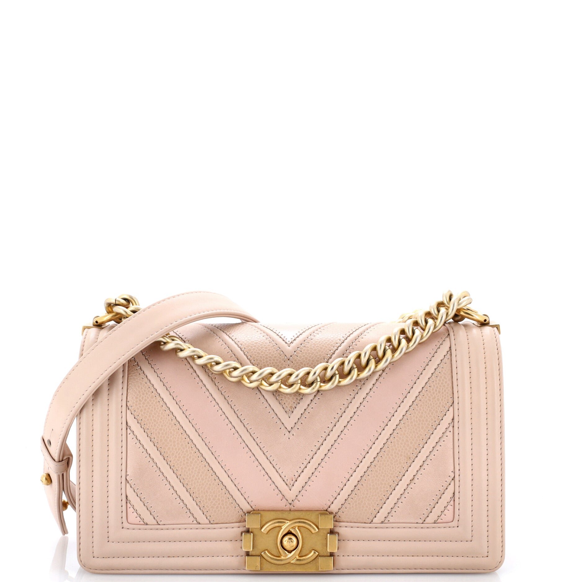 Boy Flap Bag Chevron Caviar and Calfskin Old Medium