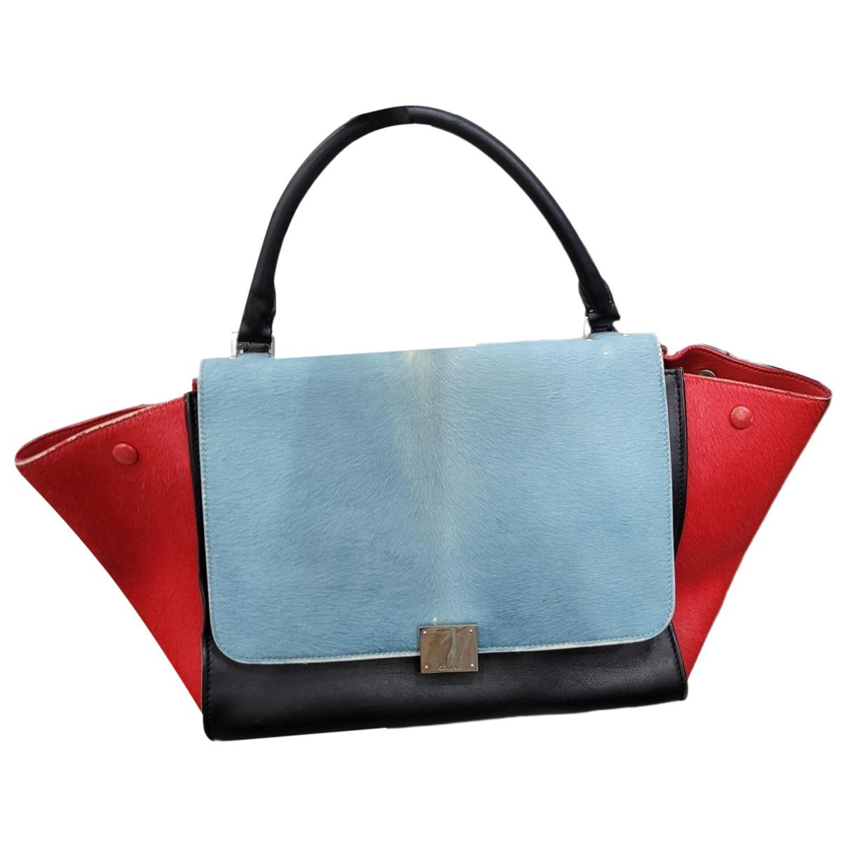 Trapèze leather handbag