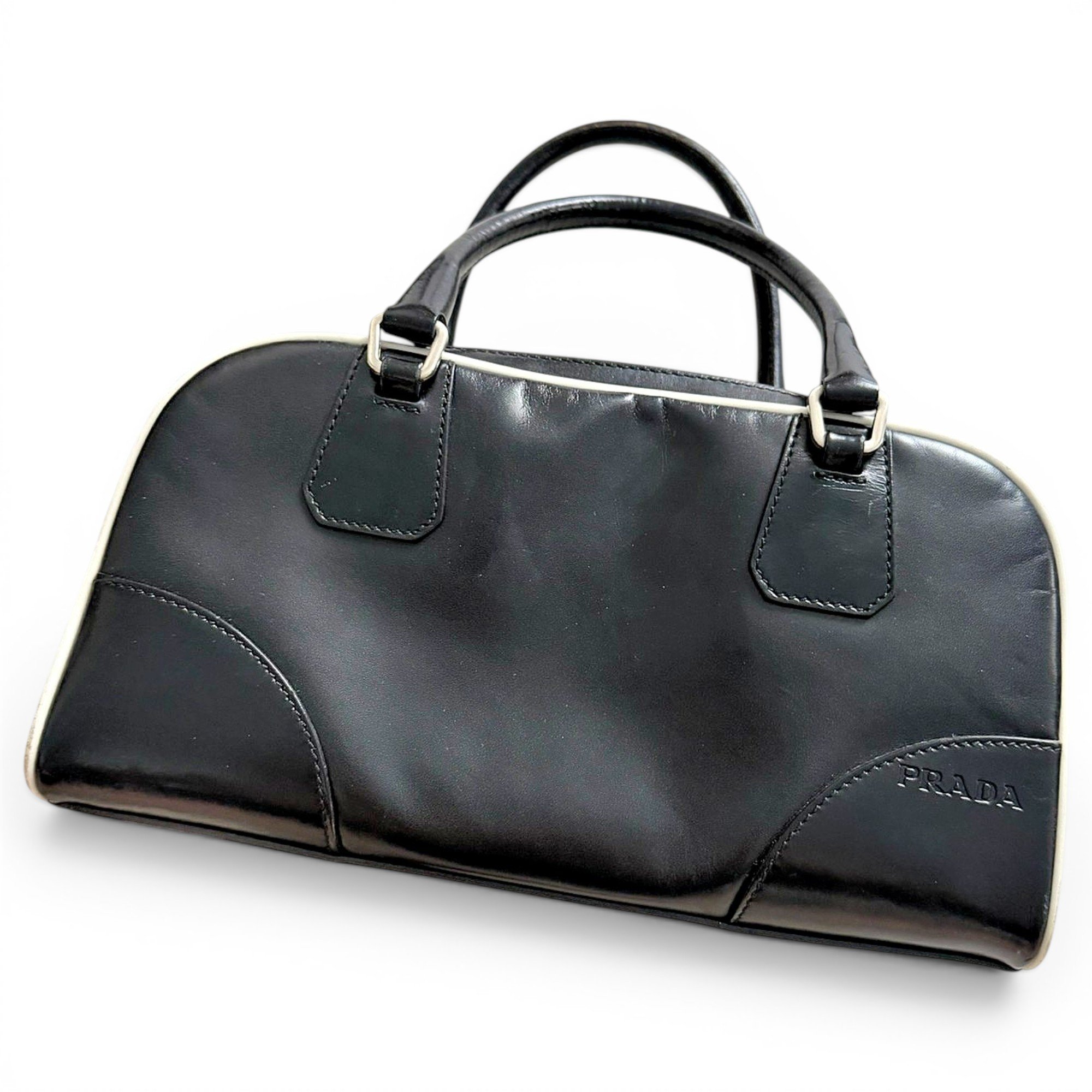 Bowling leather handbag
