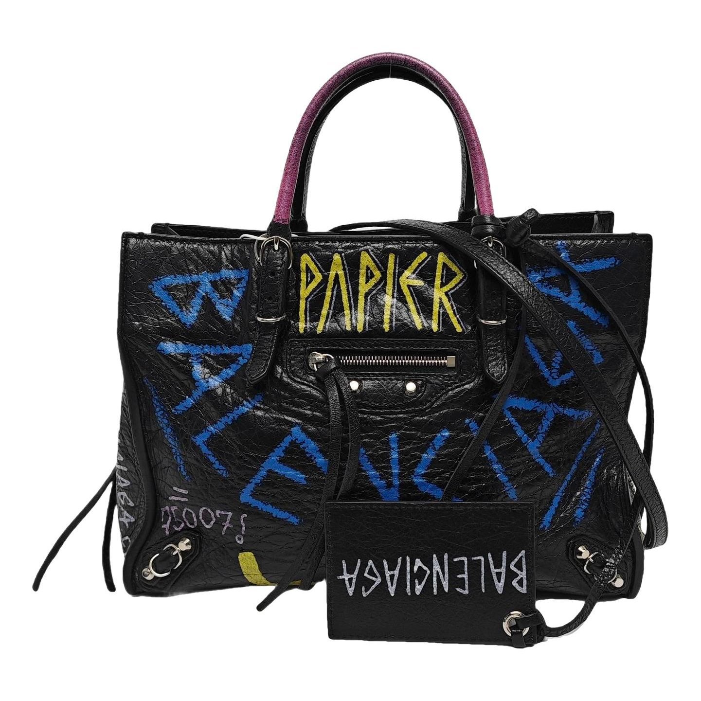 City leather handbag