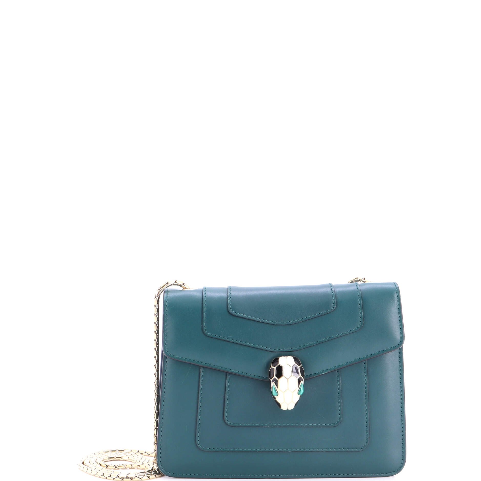 Serpenti Forever Square Shoulder Bag Leather Small