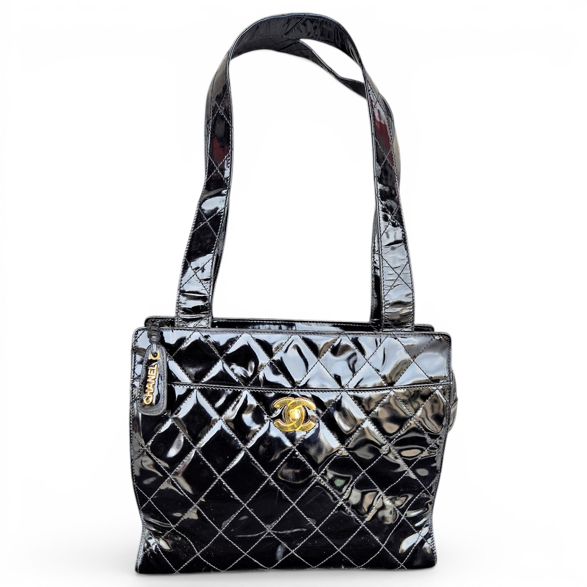 Patent leather handbag