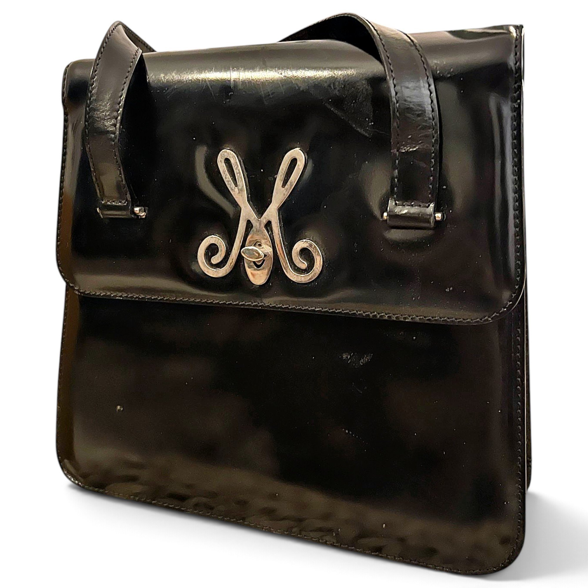 Patent leather handbag