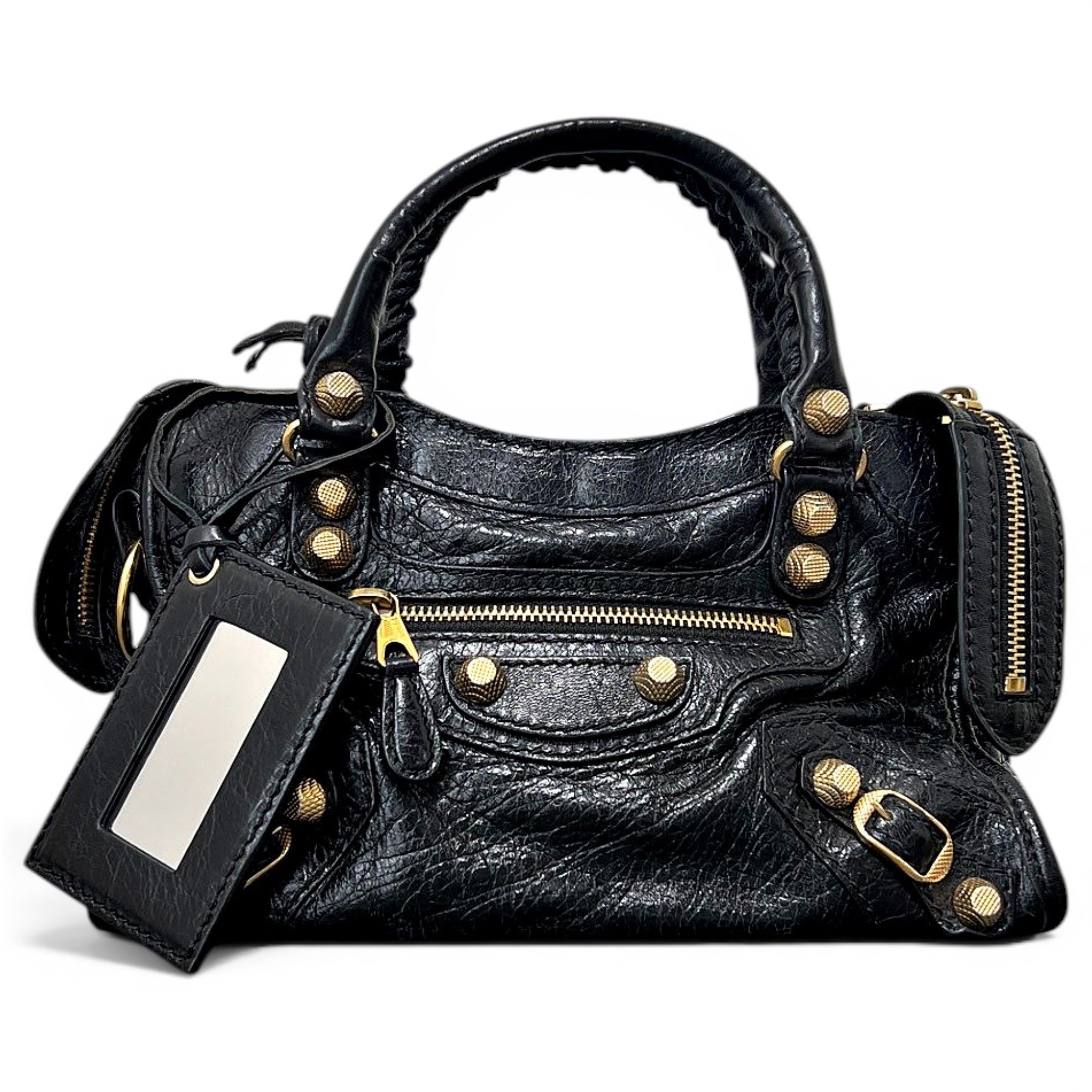 City leather handbag