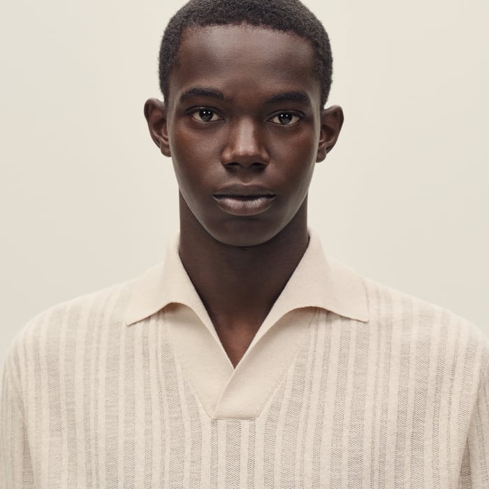 Ficelle Shot-sleeve Polo Shirt