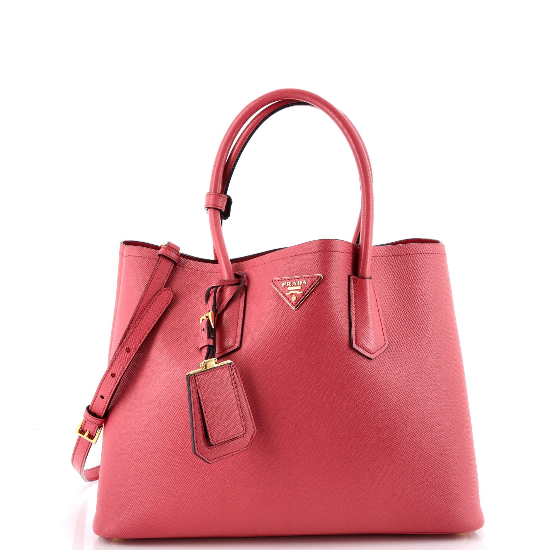 Cuir Double Tote Saffiano Leather Large