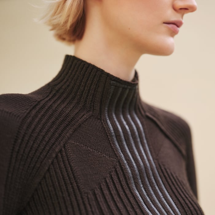Marron Ébène Cashmere Long-sleeve Sweater