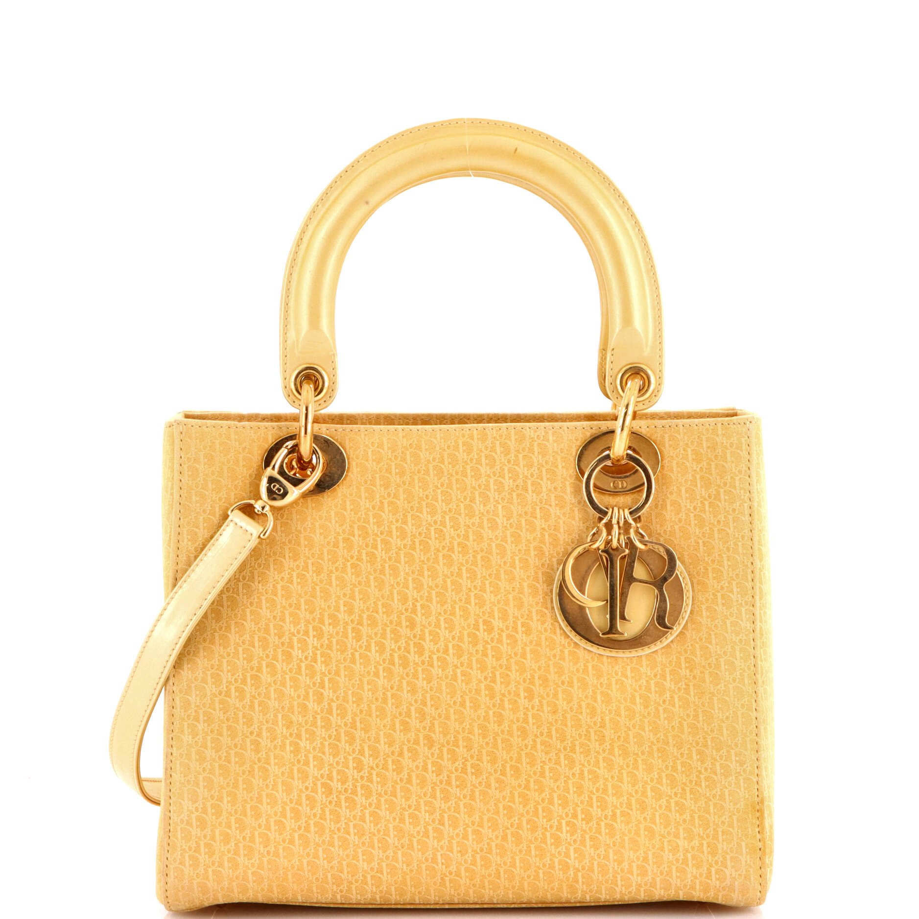 Dior Vintage Lady Dior Bag Diorissimo Suede Medium