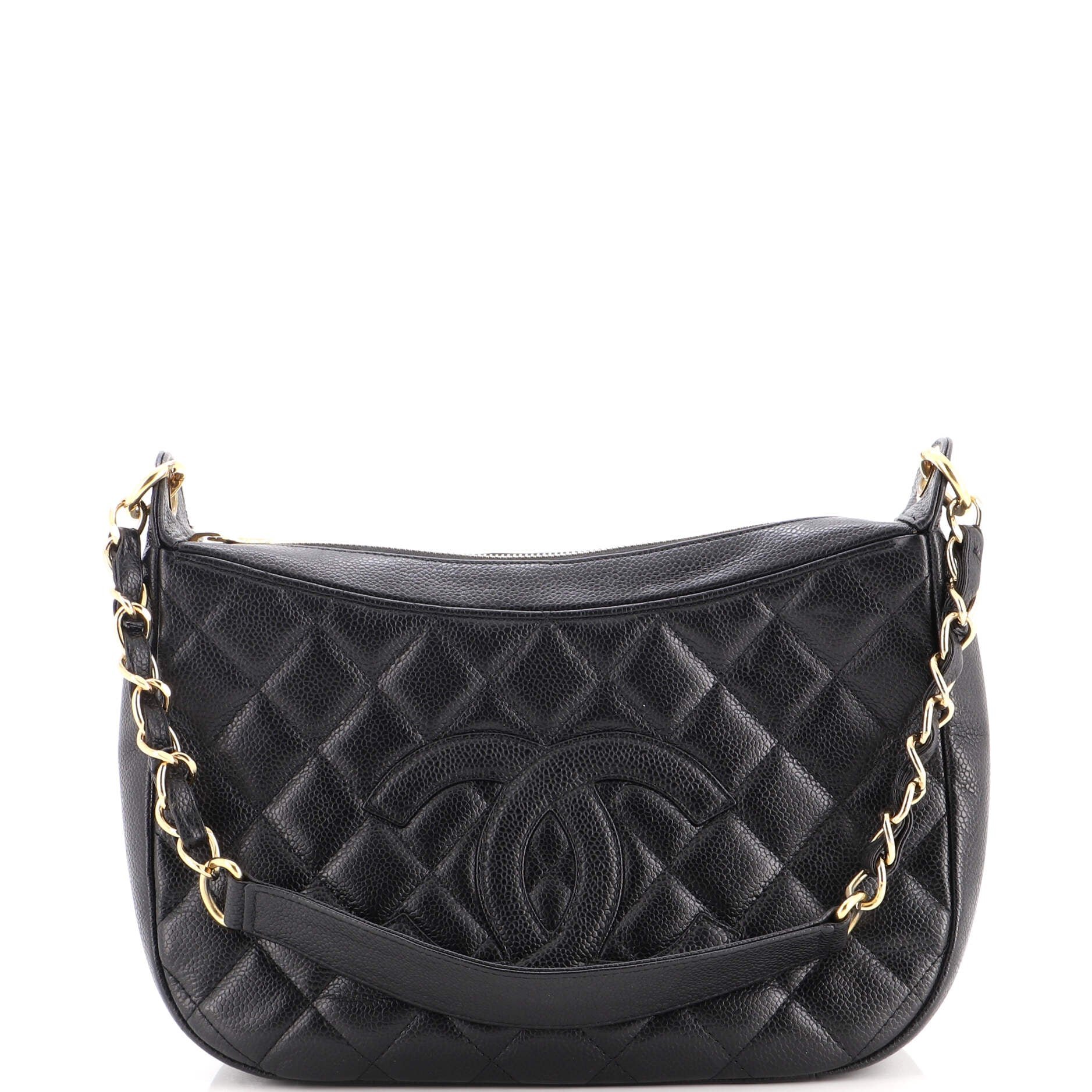 Timeless CC Chain Shoulder Bag Quilted Caviar Medium