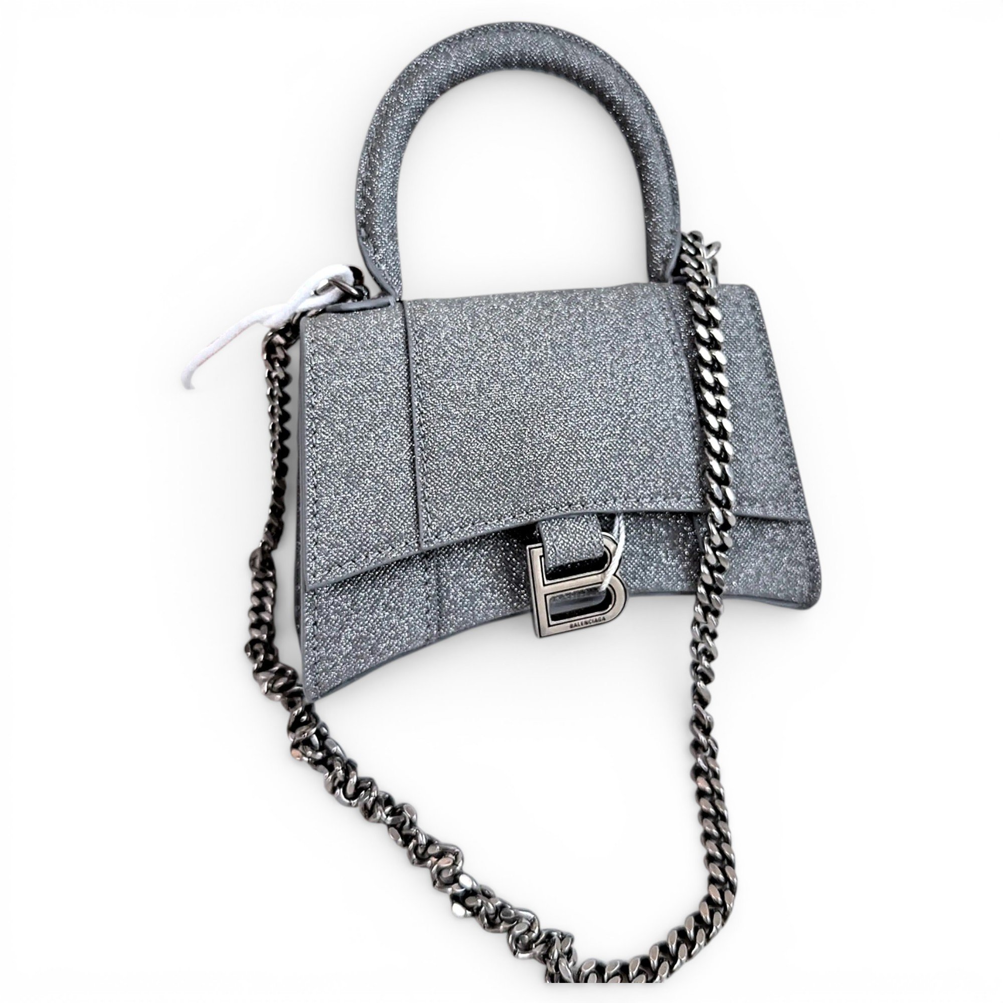Hourglass leather handbag