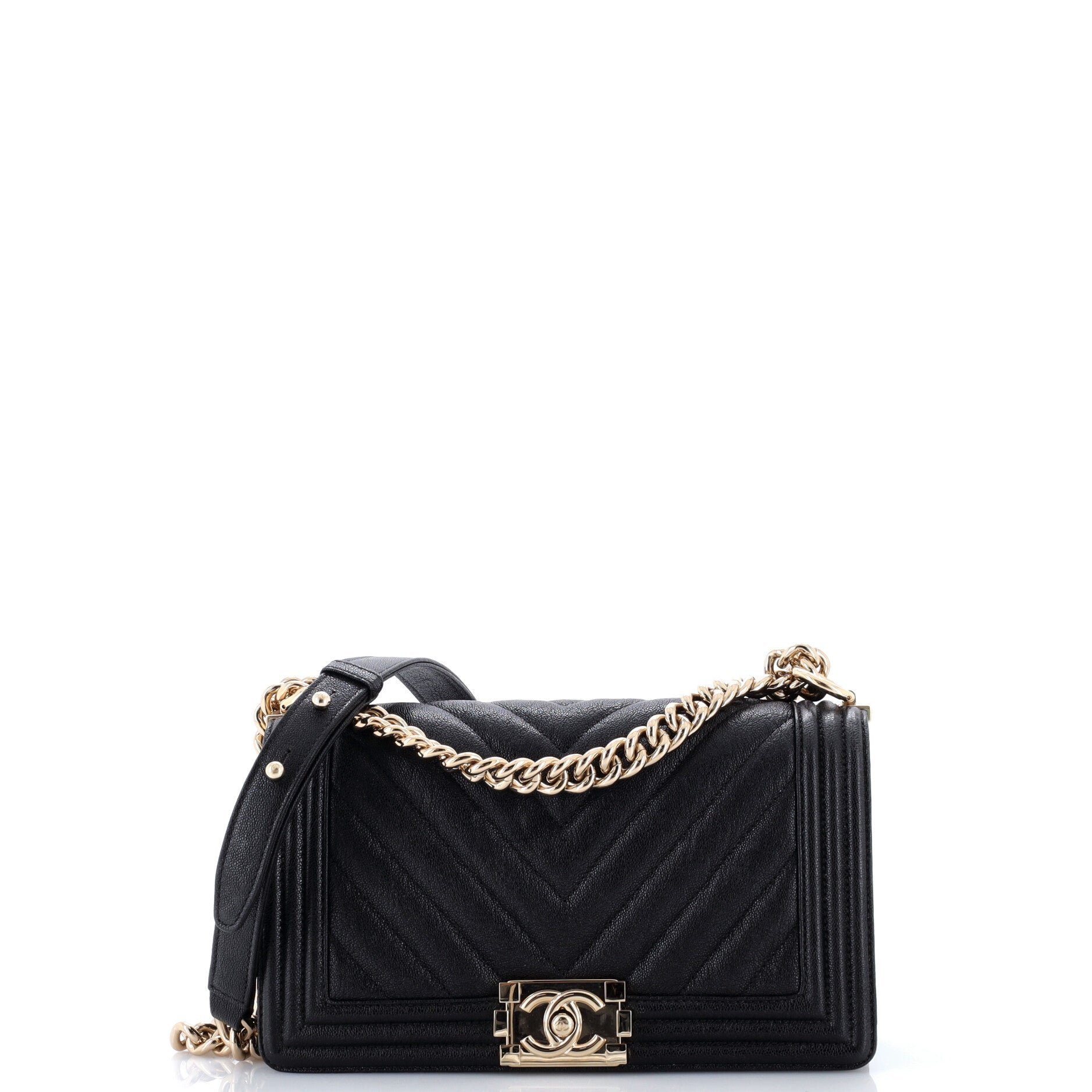 Boy Flap Bag Chevron Caviar Old Medium