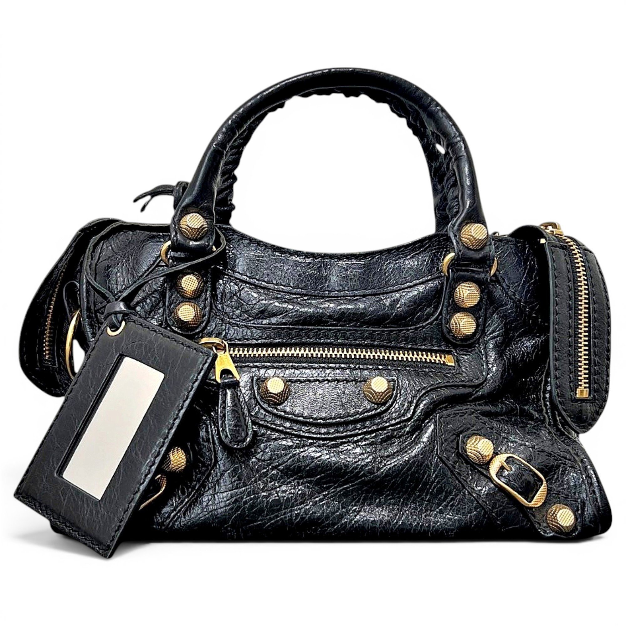 City leather handbag