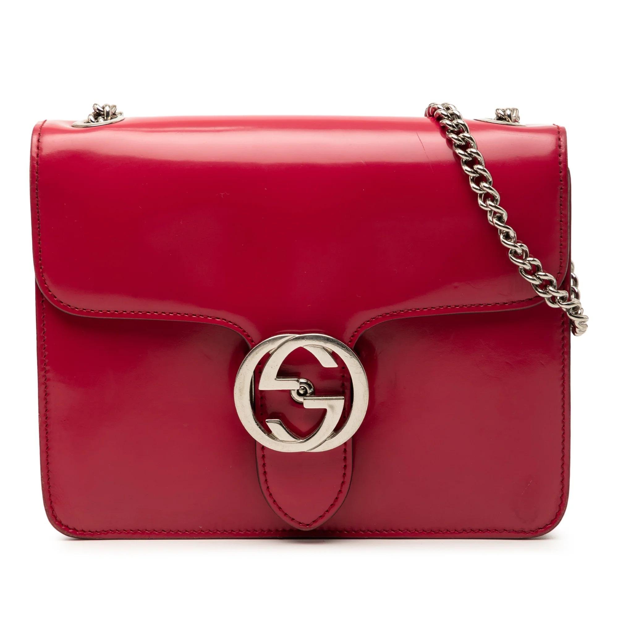 Interlocking leather crossbody bag
