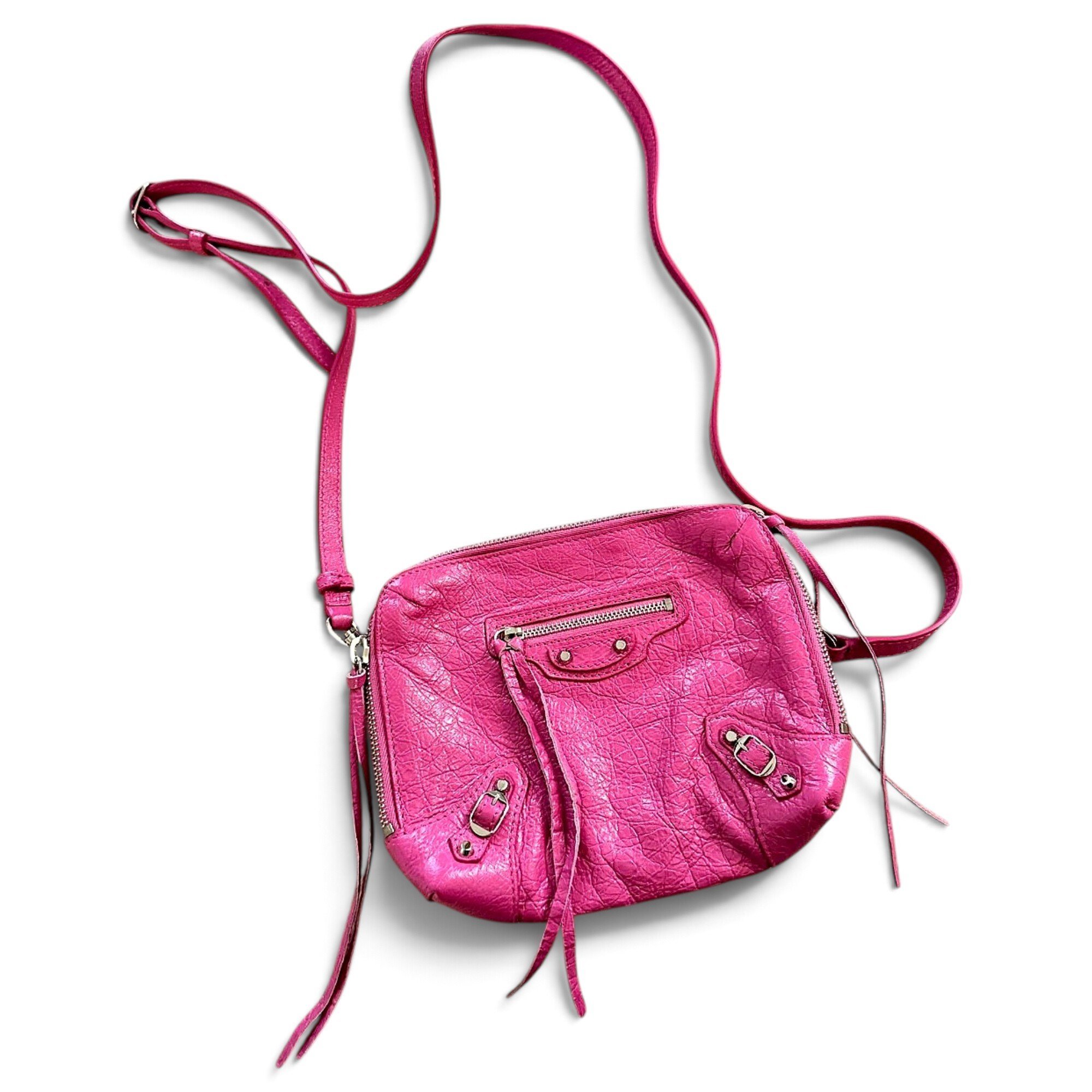 Hip leather crossbody bag