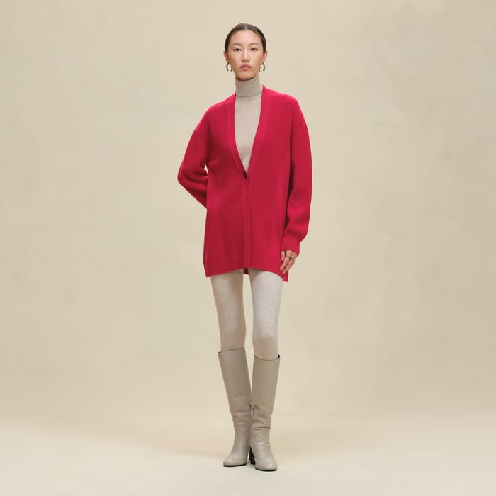 Rose Framboise Long Cardigan