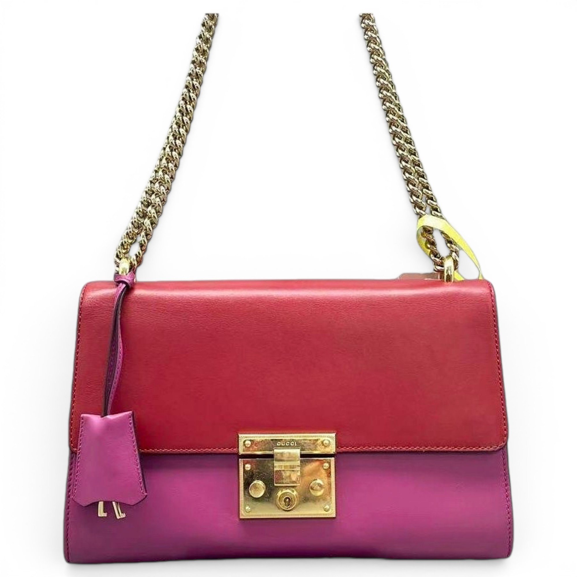 Padlock leather handbag