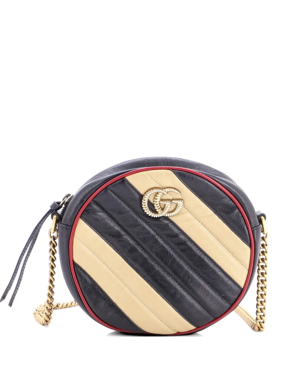 GG Marmont Round Shoulder Bag Diagonal Quilted Leather Mini crossbody bag