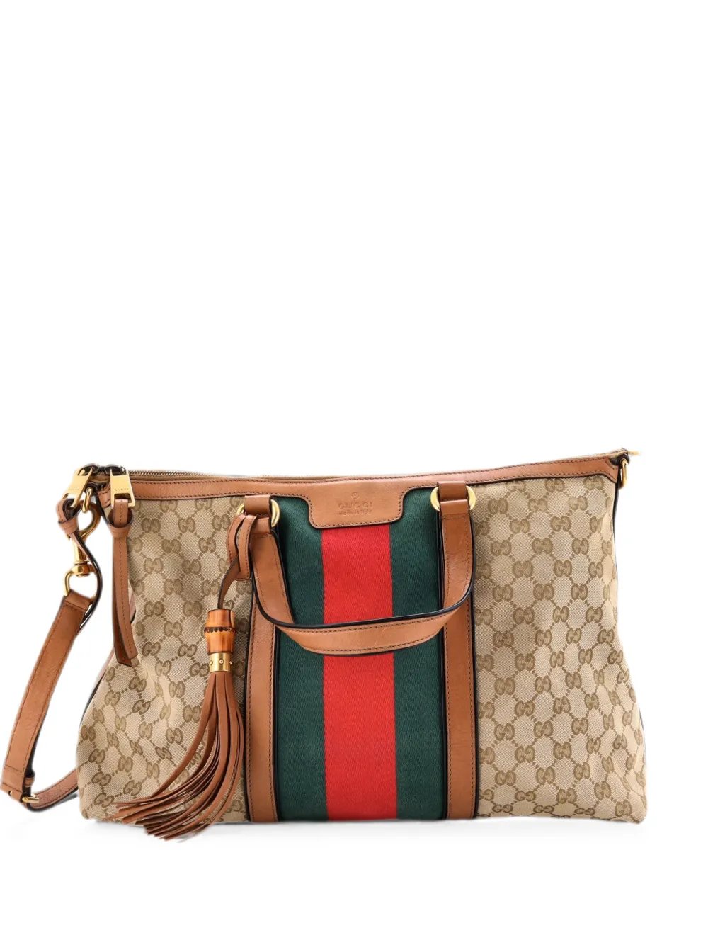 Rania Convertible Top Handle Bag Web GG Canvas Medium tote bag