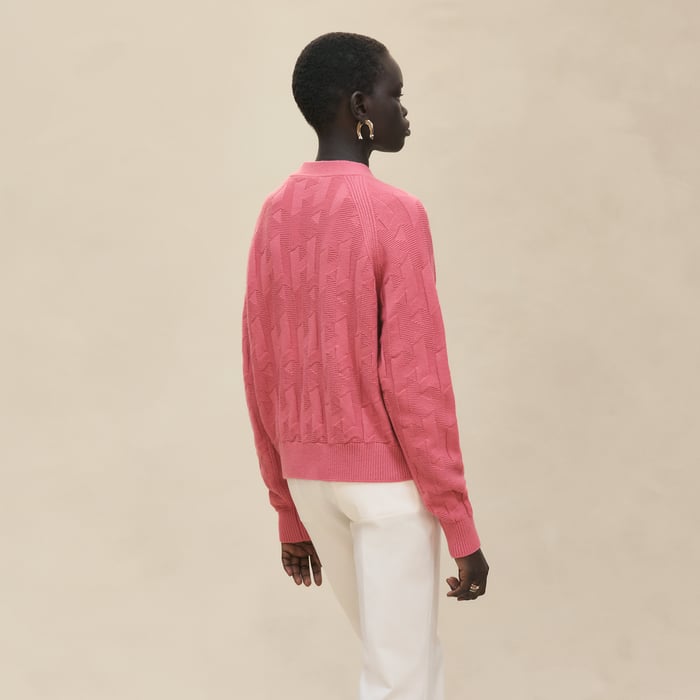 Rose Sorbet "H" Long-sleeve Cardigan