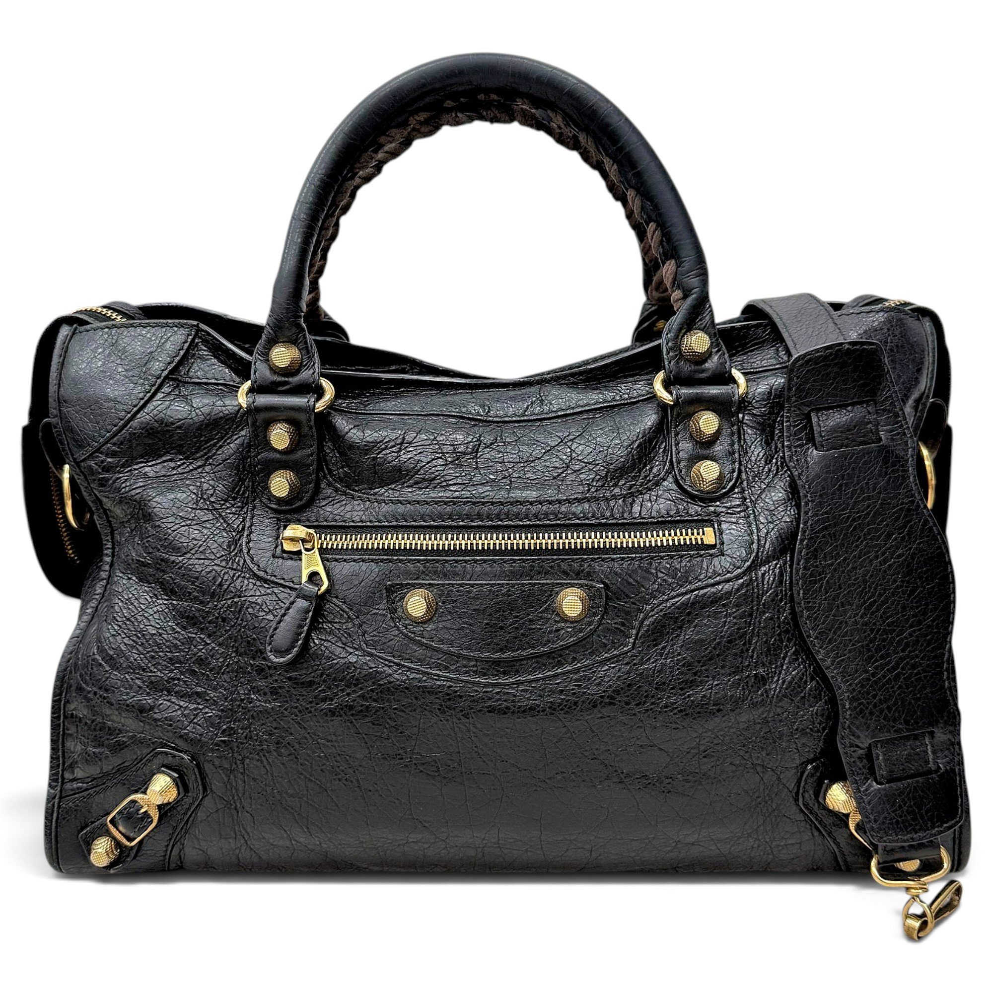 City leather handbag