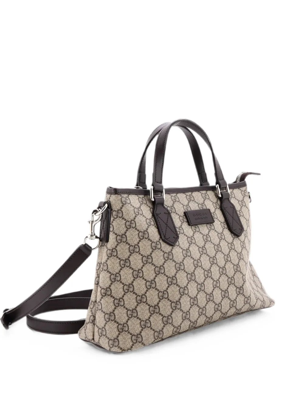 Convertible Zip GG Coated Canvas with Leather Small tote bag