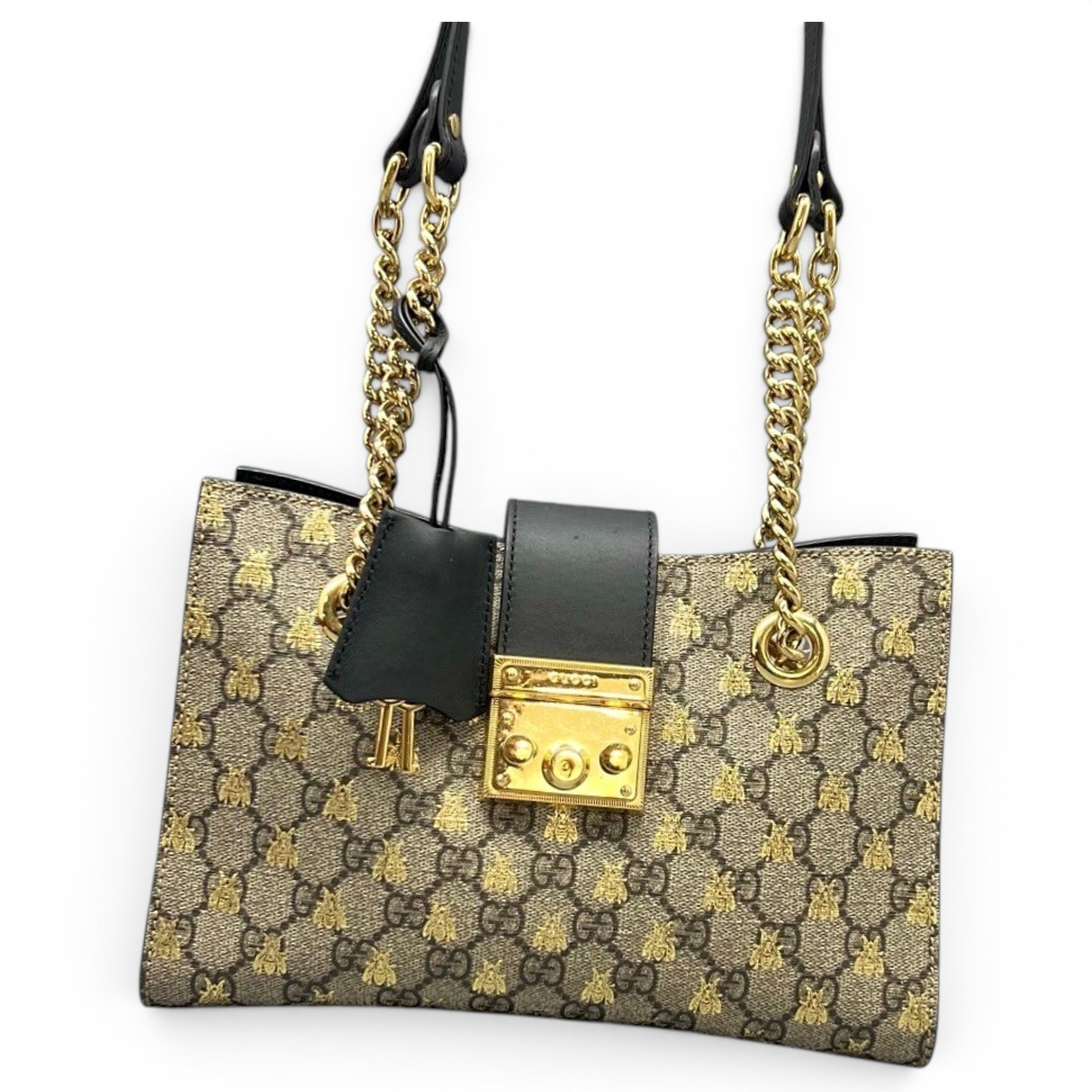 Padlock leather handbag
