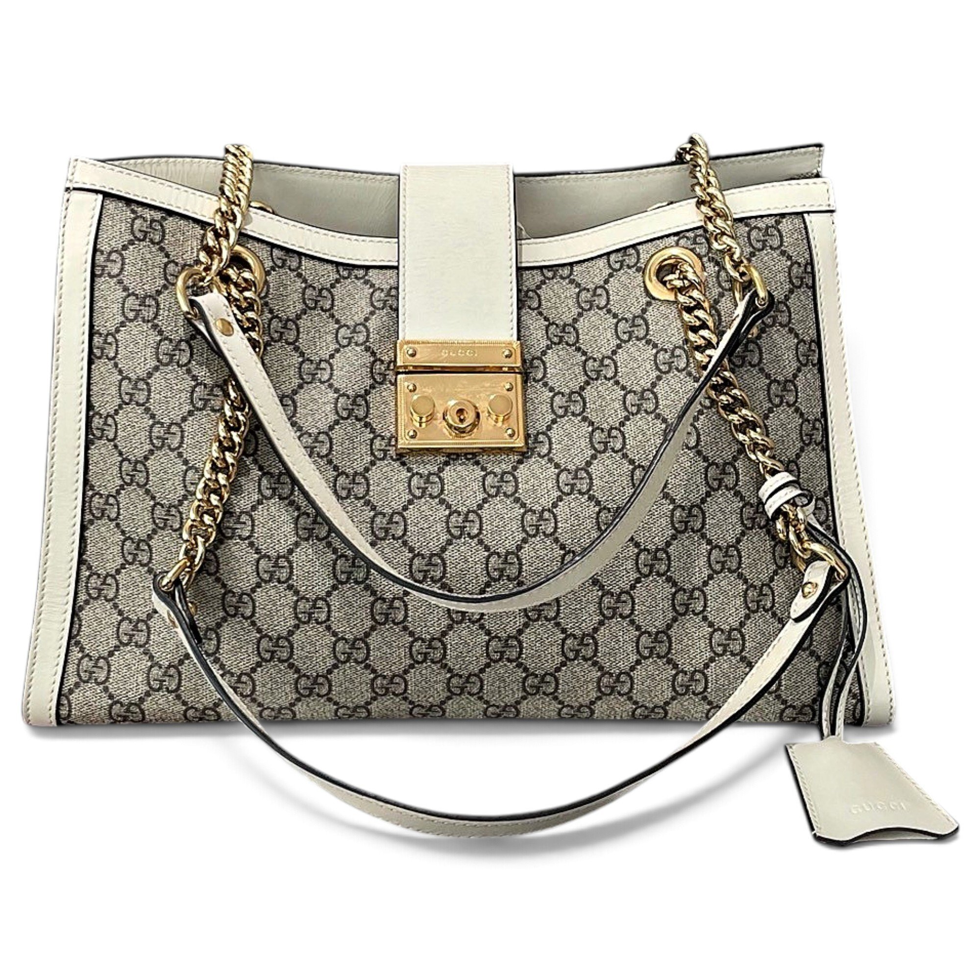 Padlock leather handbag