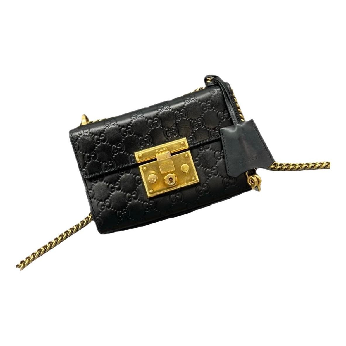 Padlock leather handbag