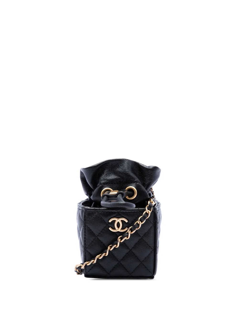 2021 Mini Quilted Calfskin Drawstring bucket bag