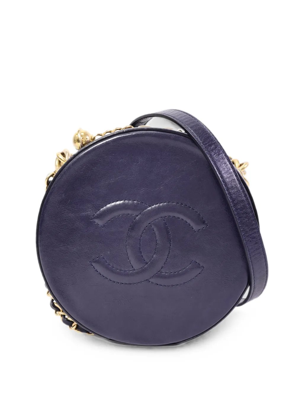 CC round leather crossbody bag
