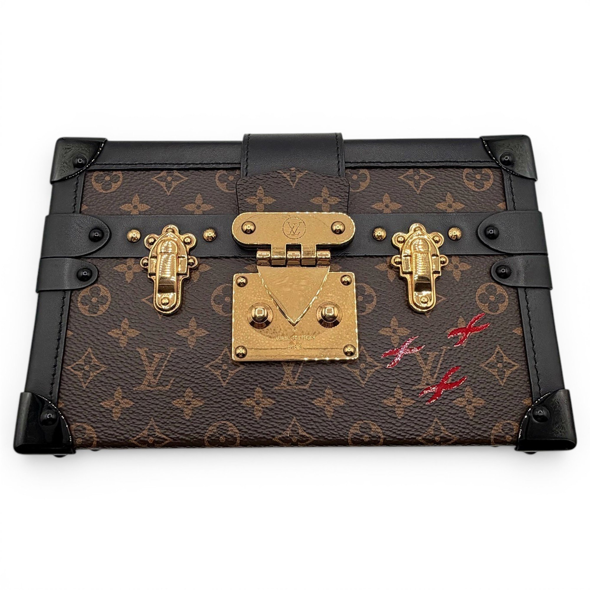 Petite Malle leather clutch bag