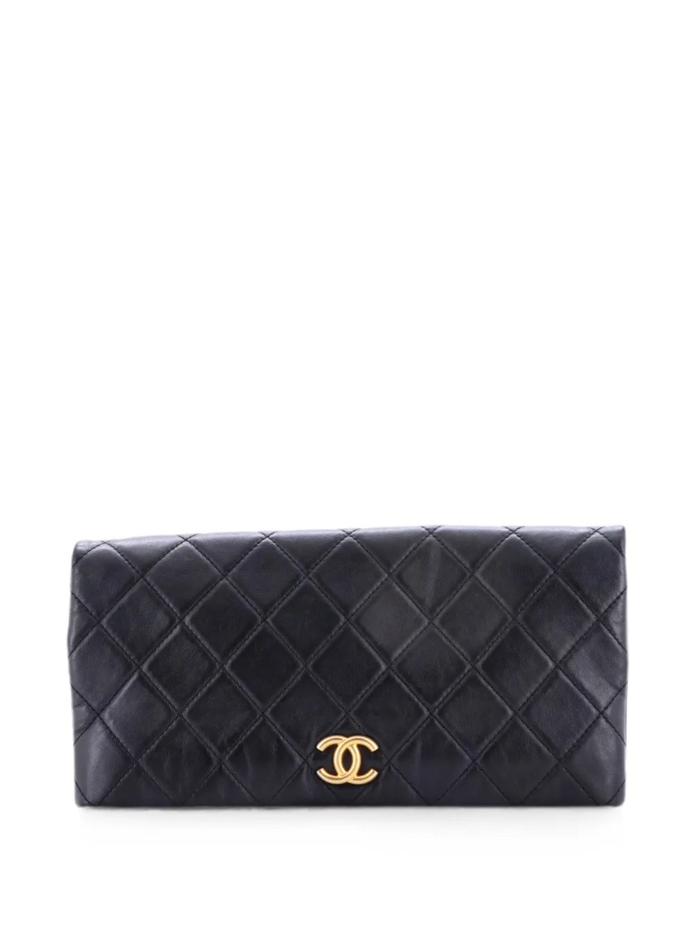 CC Foldover Quilted Lambskin Large clutch bag